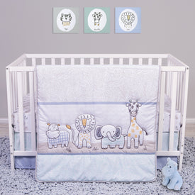 Sammy and Lou Safari Yearbook 4 Piece Crib Bedding Set