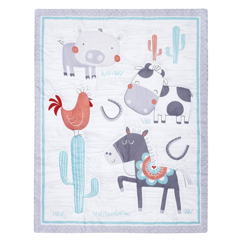 Image of Sammy and Lou Farmstead Friends 4 Piece Crib Bedding Set