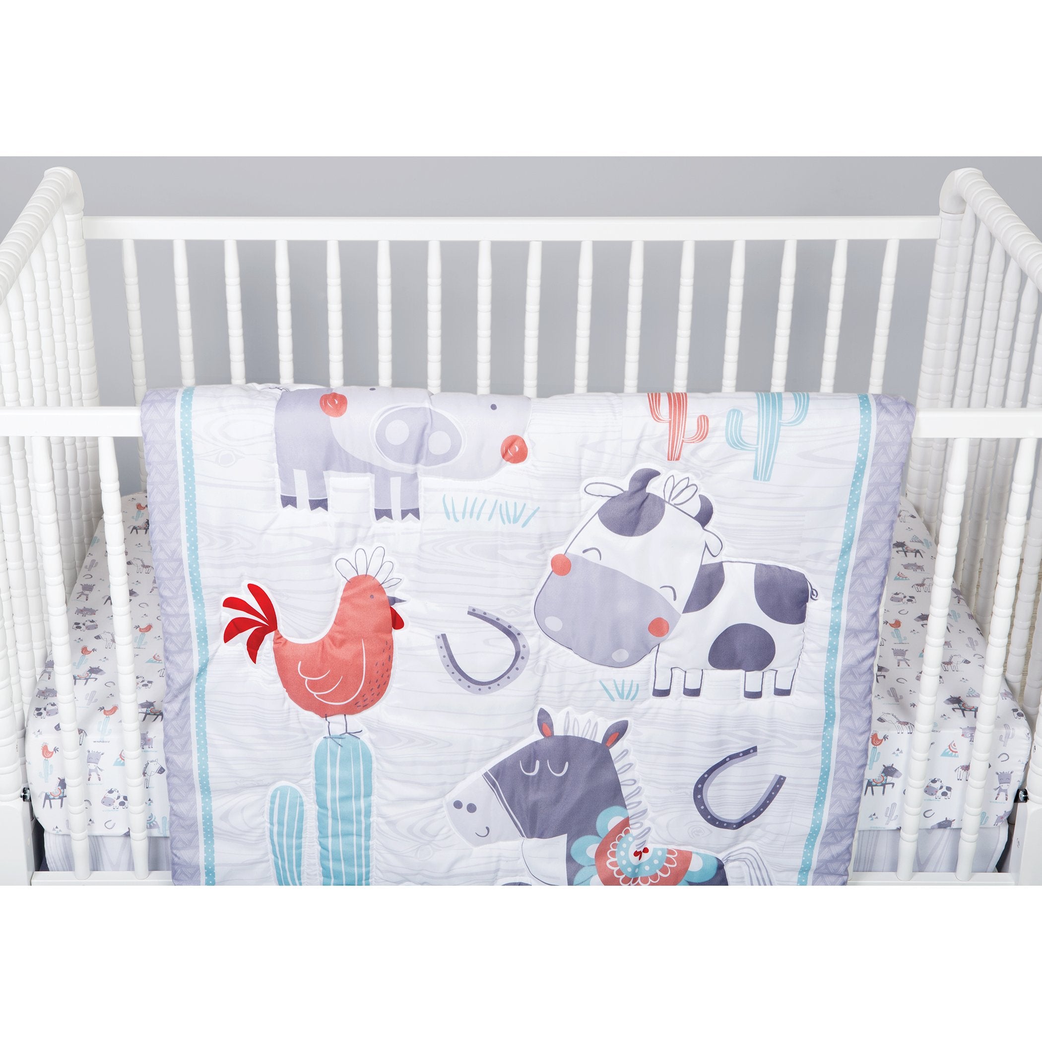 Sammy and Lou Farmstead Friends 4 Piece Crib Bedding Set