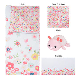Sammy and Lou Floral Sprinkles 4 Piece Crib Bedding Set