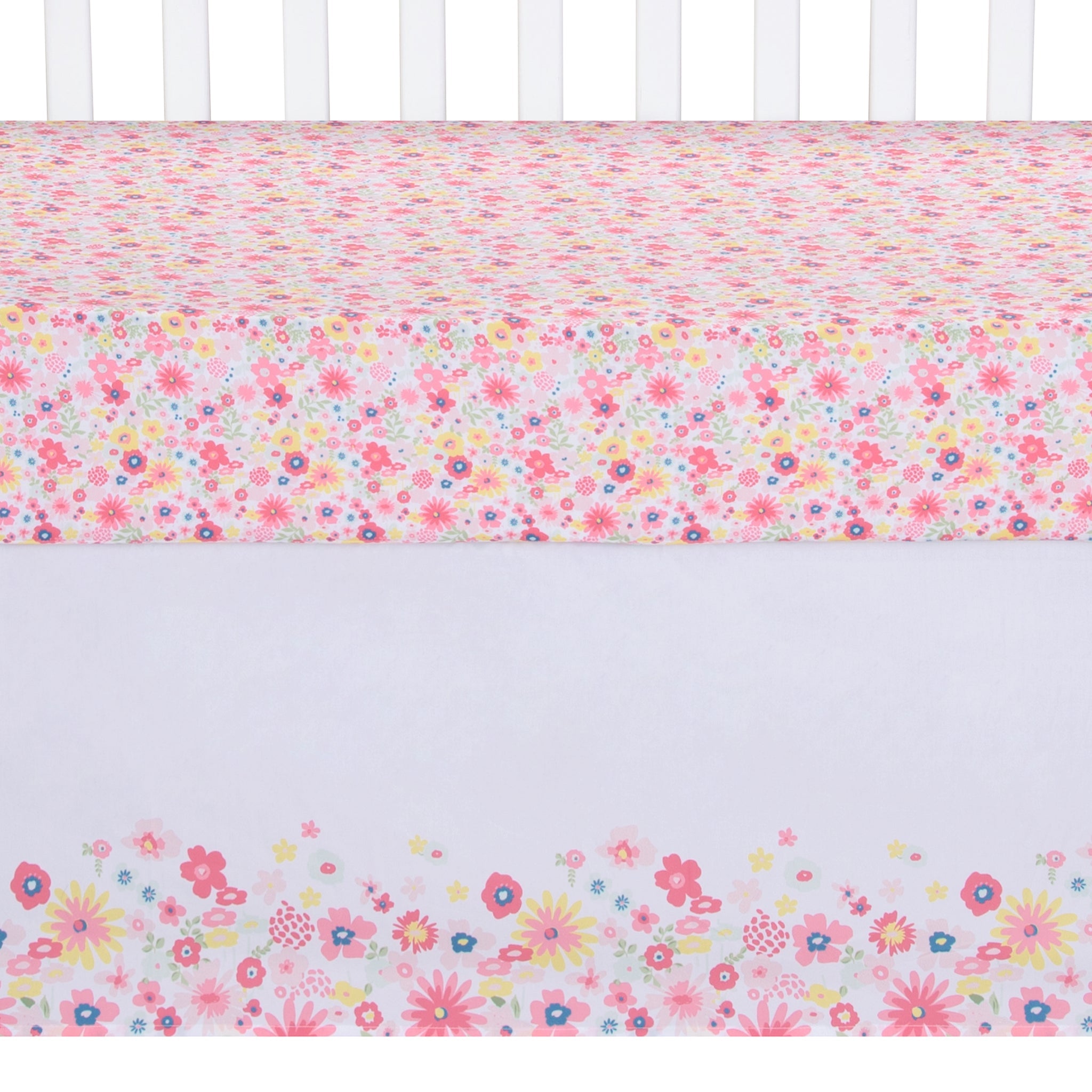 Sammy and Lou Floral Sprinkles 4 Piece Crib Bedding Set