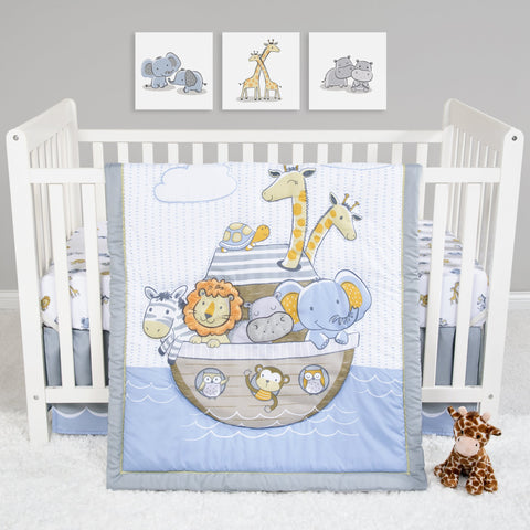 Image of Sammy and Lou Noah's Ark 4 Piece Crib Bedding Set