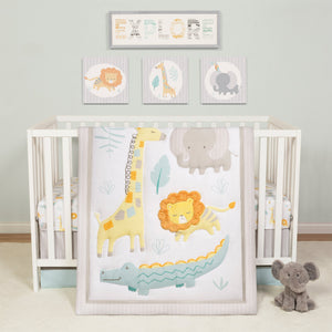 Sammy and Lou Jungle Pals 4 Piece Crib Bedding Set