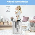 Image of Costway 6 Panel Wall-mount Adjustable Baby Safe Metal Fence Barrier