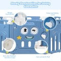 Image of Costway 16-Panel Foldable Baby Playpen Kids Activity Centre