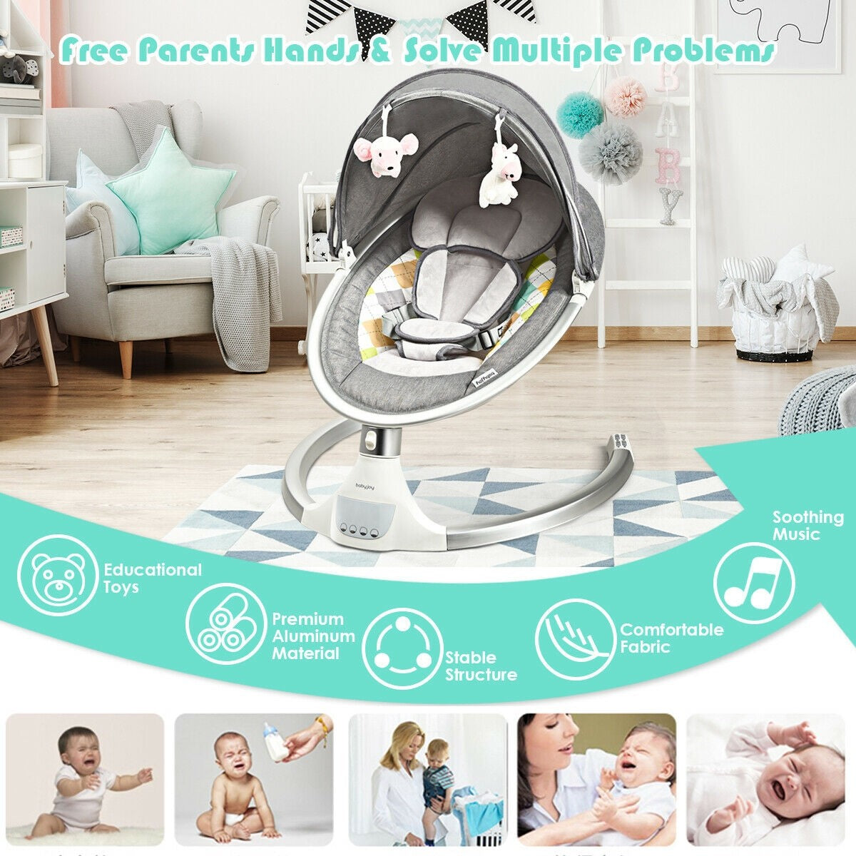 Baby Swing Electric Rocking Chair with Music Timer