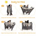 Costway 3-in-1 Convertible Portable Baby Playard with Music Box, Wheel and Brakes