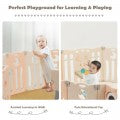 Costway 14-Panel Baby Playpen Kids Activity Center Foldable Play Yard with Lock Door
