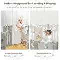 Image of Costway 14-Panel Baby Playpen Kids Activity Center Foldable Play Yard with Lock Door