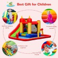Costway Inflatable Water Slide Jumper Bounce House with Ocean Ball