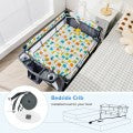 Image of Costway 5 in 1 Baby Nursery Center Foldable Toddler Bedside Crib with Music Box