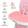 Image of Costway Folding Baby High Dining Chair with 6-Level Height Adjustment