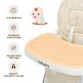 Image of Costway Folding Baby High Dining Chair with 6-Level Height Adjustment