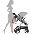 Costway Folding Aluminum Baby Stroller Baby Jogger with Diaper Bag