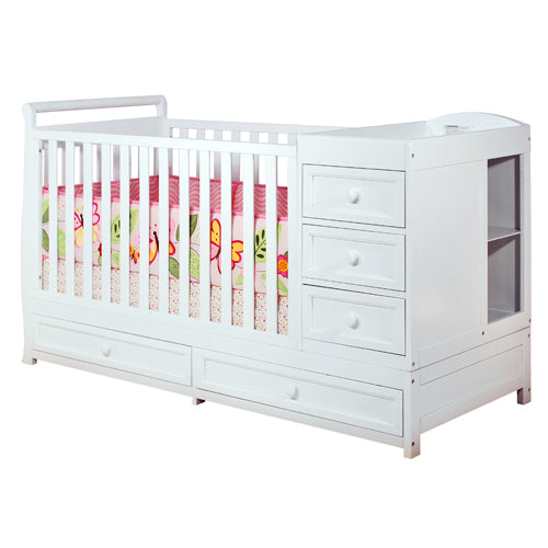 AFG Baby Daphne Solid Wood 2-in-1 Convertible Crib Gray