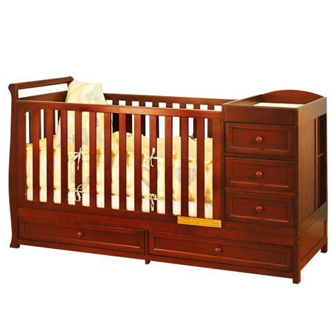 Image of AFG Baby Daphne Solid Wood 2-in-1 Convertible Crib Gray
