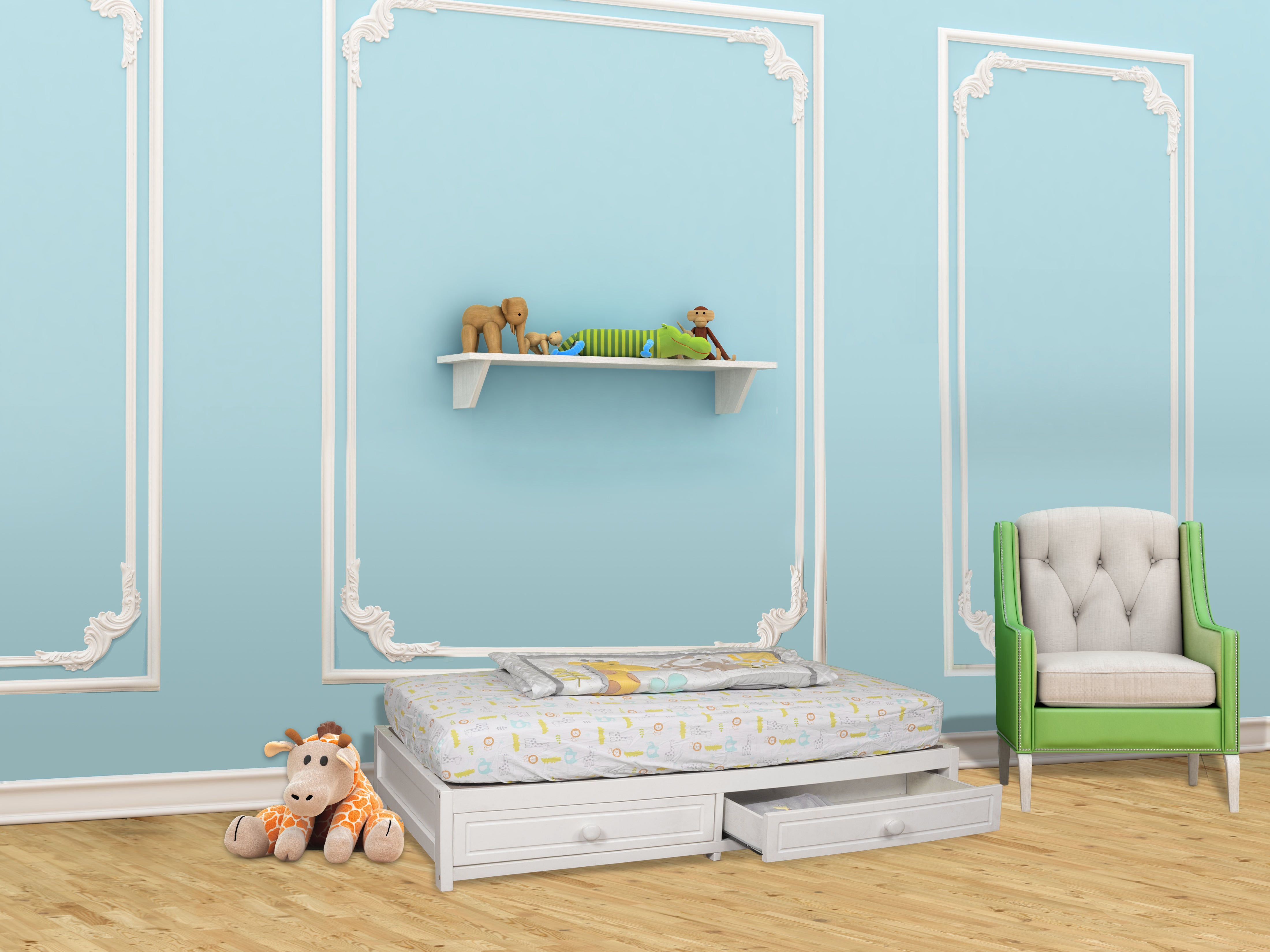 AFG Baby MILA 3-in-1 Convertible Crib in White