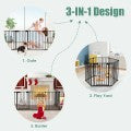 Costway 6 Panel Wall-mount Adjustable Baby Safe Metal Fence Barrier