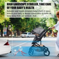 Costway Foldable High Landscape Baby Stroller with Reversible Reclining Seat