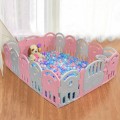 Costway 16-Panel Baby Playpen with Music Box & Basketball Hoop