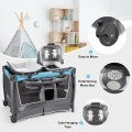 Image of Costway 4-in-1 Convertible Portable Baby Play yard with Toys and Music Player