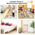 Image of Costway Foldable Wooden Climbing Triangle Indoor with Ladder for Toddler Baby
