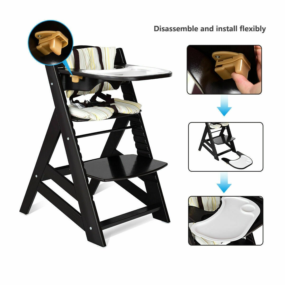 Costway Adjustable  Baby High Chair with Removable Tray