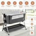 Costway Baby Bed Side Crib Portable Adjustable Infant Travel Sleeper Bassinet