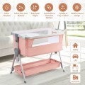 Costway Baby Bed Side Crib Portable Adjustable Infant Travel Sleeper Bassinet