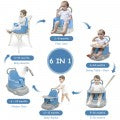 Image of Costway 6-in-1 Convertible Baby Booster Seat with Tray Wheels