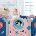 Costway Foldable Kids Safety Play Center with Lockable Gate