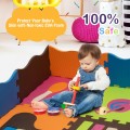 Costway 125 Pieces Baby Foam Interlocking Play Mat with Fence Instruments Styles