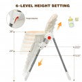 Image of Costway Folding Baby High Dining Chair with 6-Level Height Adjustment