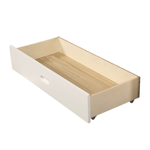 Image of Kaba Kids Twin Over Full Bunk Bed with Storage in White