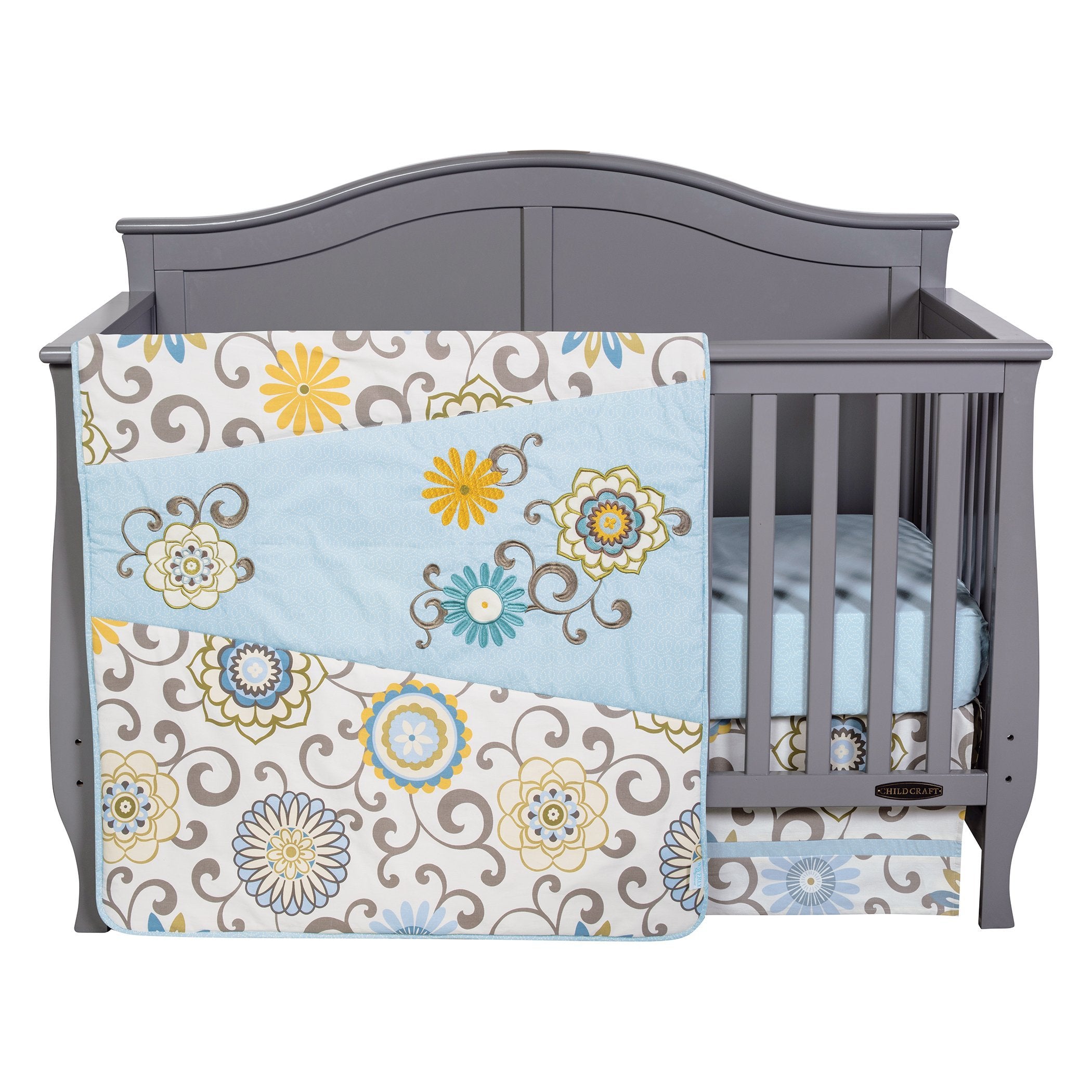 Waverly Pom Pom Spa 4 Piece Crib Bedding Set