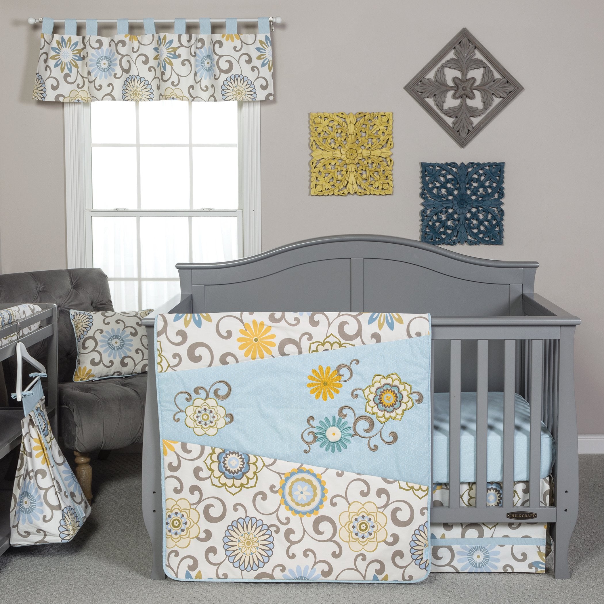 Waverly Pom Pom Spa 4 Piece Crib Bedding Set