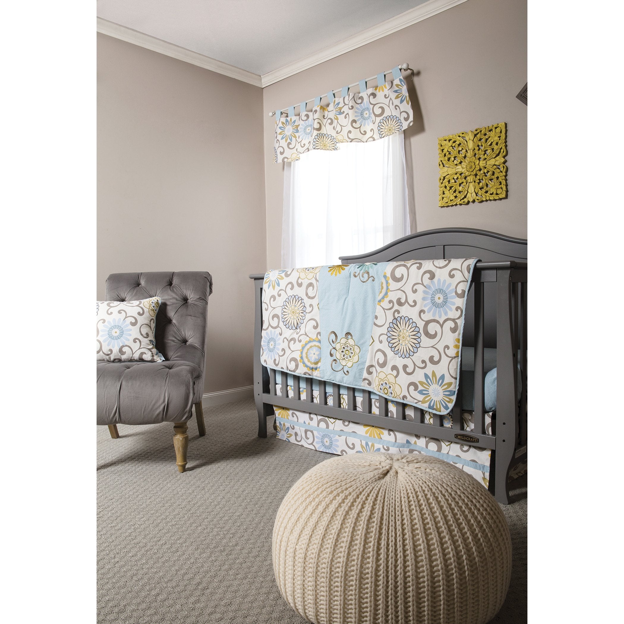 Waverly Pom Pom Spa 4 Piece Crib Bedding Set