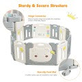 Costway 14-Panel Foldable Baby Playpen Safety Yard with Storage Bag