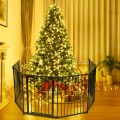Image of Costway 6 Panel Wall-mount Adjustable Baby Safe Metal Fence Barrier