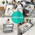 Costway Adjustable Baby Bedside Crib with Large Storage