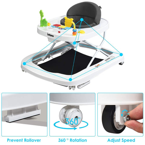 Image of Costway 3 in 1 Foldable Baby Walker