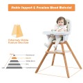 Costway 3-in-1 Convertible Wooden Baby High Chair