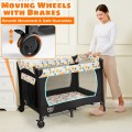 Costway 4-in-1 Convertible Portable Baby Playard with Changing Station