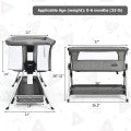 Costway Adjustable Baby Bedside Crib with Large Storage
