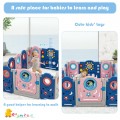 Costway Foldable Kids Safety Play Center with Lockable Gate