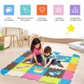 Image of Costway 125 Pieces Baby Foam Interlocking Play Mat with Fence Instruments Styles