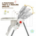 Image of Costway Folding Baby High Dining Chair with 6-Level Height Adjustment