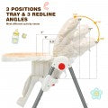 Image of Costway Folding Baby High Dining Chair with 6-Level Height Adjustment