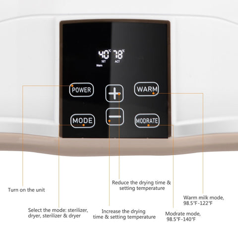 Image of Costway Baby Bottle Electric Steam Sterilizer With LED Monitor