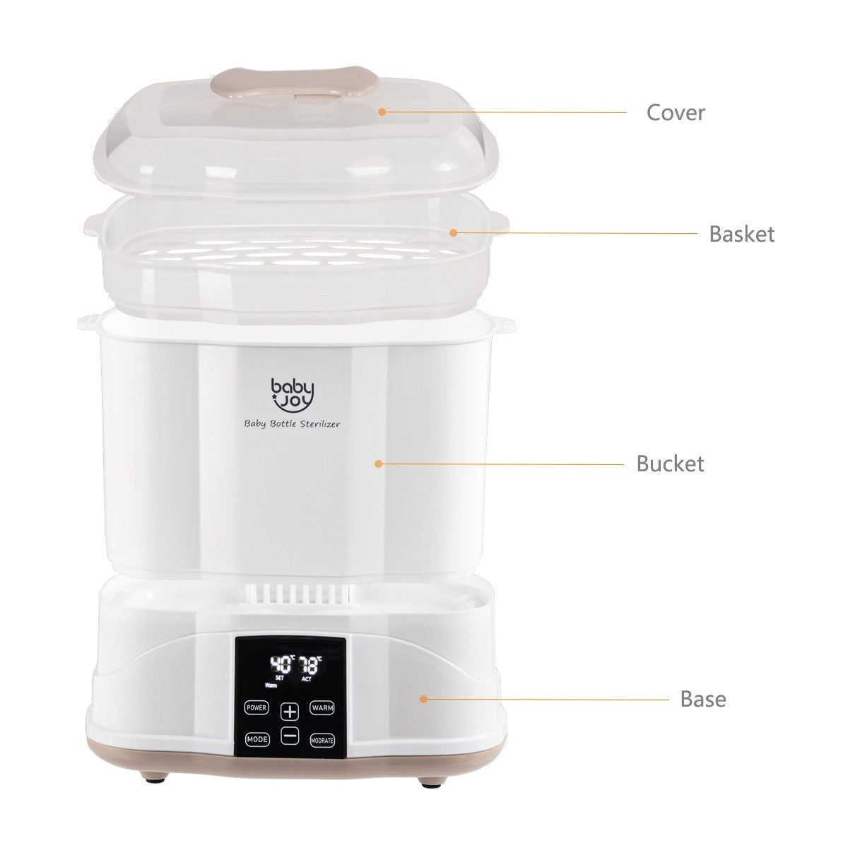 Costway Baby Bottle Electric Steam Sterilizer With LED Monitor